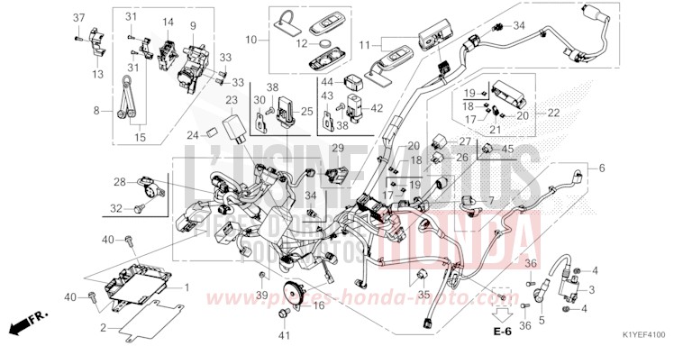 WIRE HARNESS/FOB KEY for PCX MAT METEORIC RED METALLIC (R406) from 2025