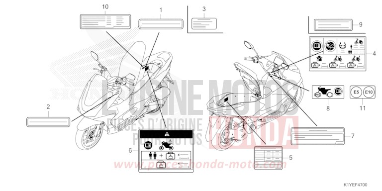 CAUTION LABEL for PCX MAT METEORIC RED METALLIC (R406) from 2025