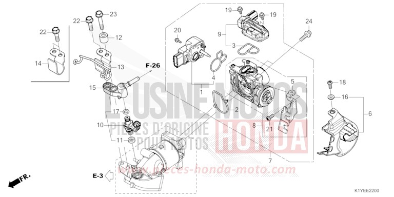 THROTTLE BODY/FUEL INJECTOR for PCX PEARL DARK ASH BLUE 2 (PB426) from 2025