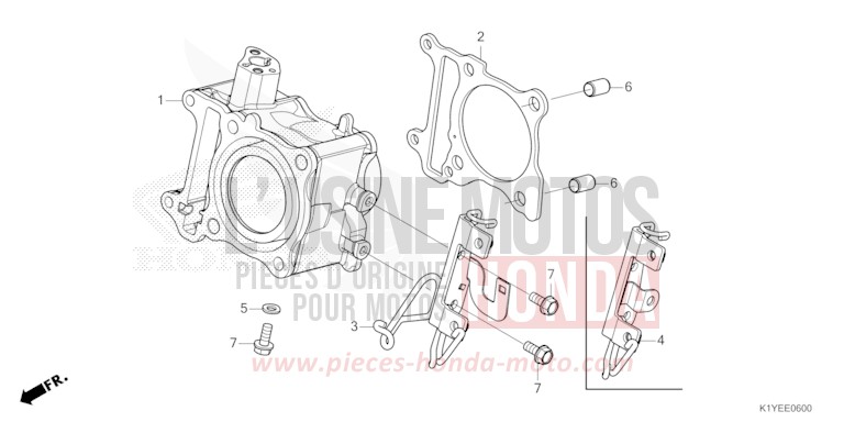 CYLINDER for PCX PEARL SNOWFLAKE WHITE (NHD01) from 2025