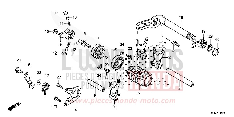 GEARSHIFT DRUM for CRF250R EXTREME RED (R292) from 2014