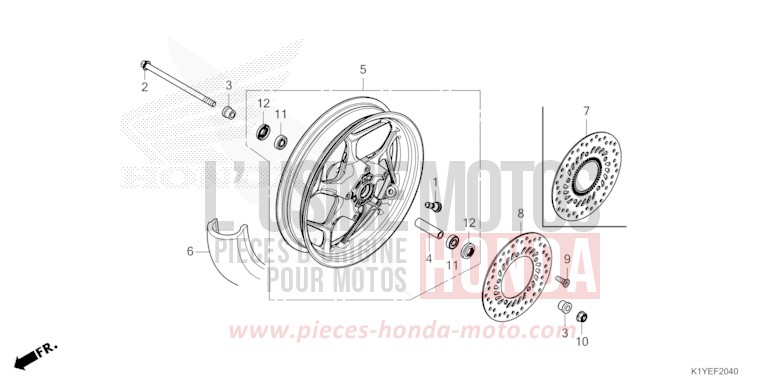 FRONT WHEEL for PCX PEARL SNOWFLAKE WHITE (NHD01) from 2025