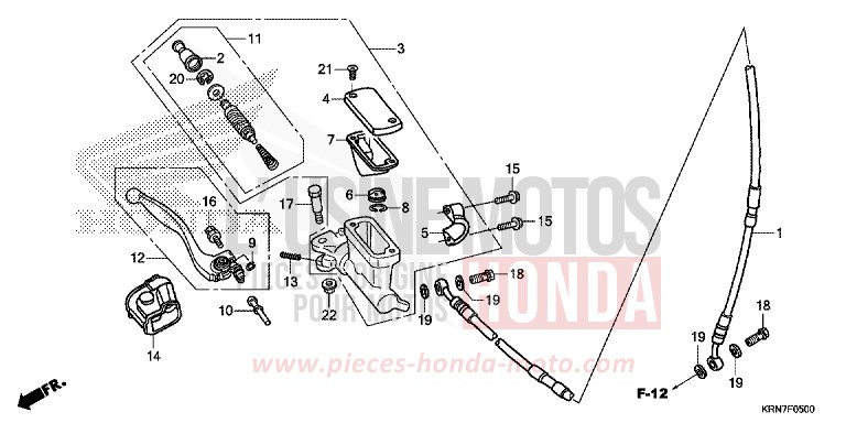 FR. BRAKE MASTER CYLINDER for CRF250R EXTREME RED (R292) from 2014