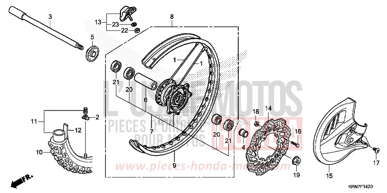 FRONT WHEEL for CRF250R EXTREME RED (R292) from 2014