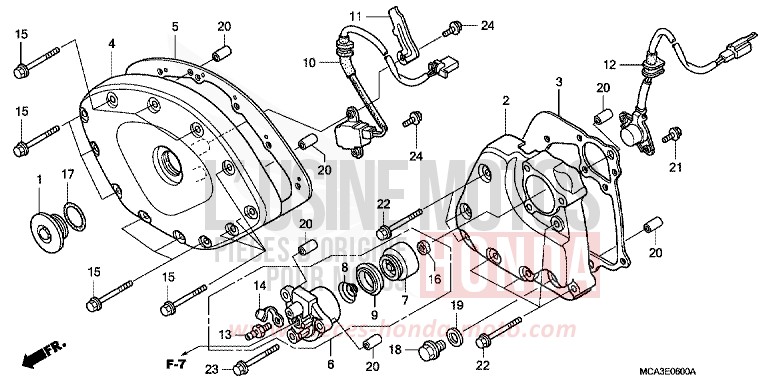 FRONT COVER/TRANSMISSION COVER for Goldwing CABERNET RED METALLIC (R303B) from 2006