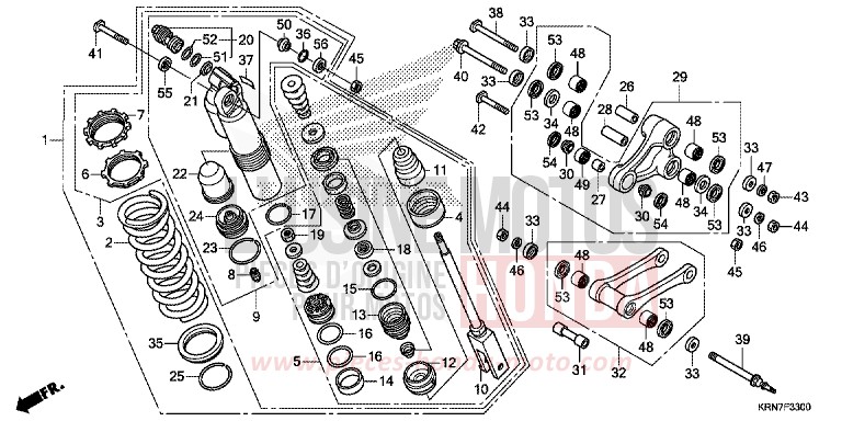 REAR CUSHION for CRF250R EXTREME RED (R292) from 2014
