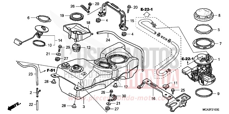 FUEL TANK for Goldwing BLACK-Z (NH1ZB) from 2006