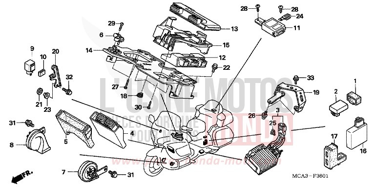 CONTROL UNIT (GL18006/7/8-E,ED,F,U) for Goldwing BLACK-Z (NH1ZB) from 2006
