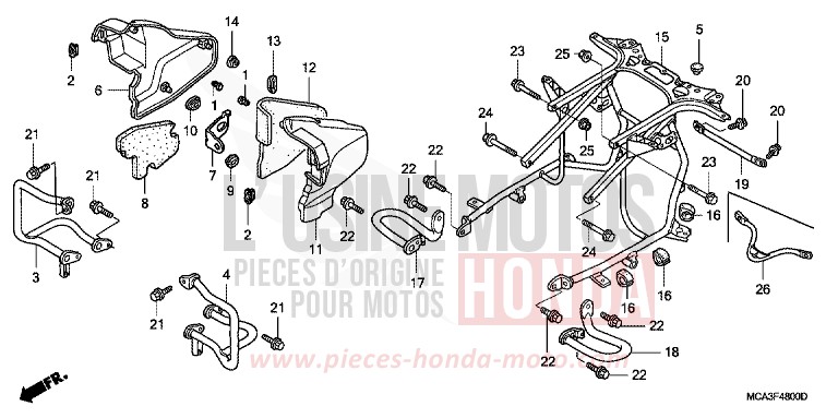 ENGINE GUARD for Goldwing BLACK-Z (NH1ZB) from 2006