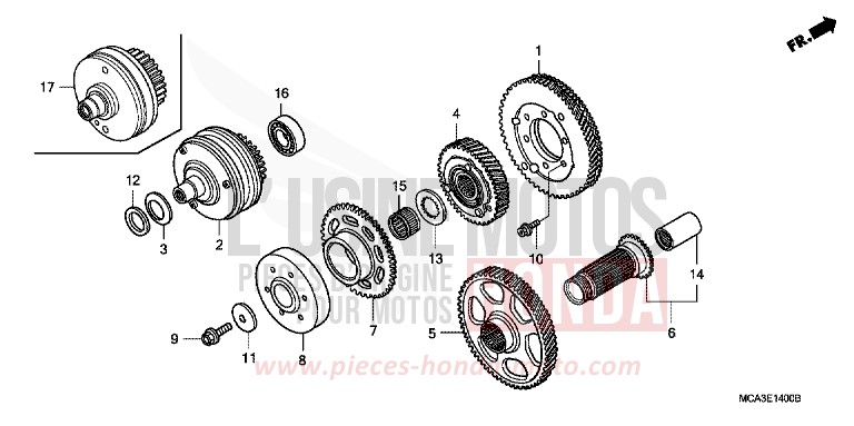 PRIMARY GEAR for Goldwing BILLET SILVER METALLIC (NHA27B) from 2007