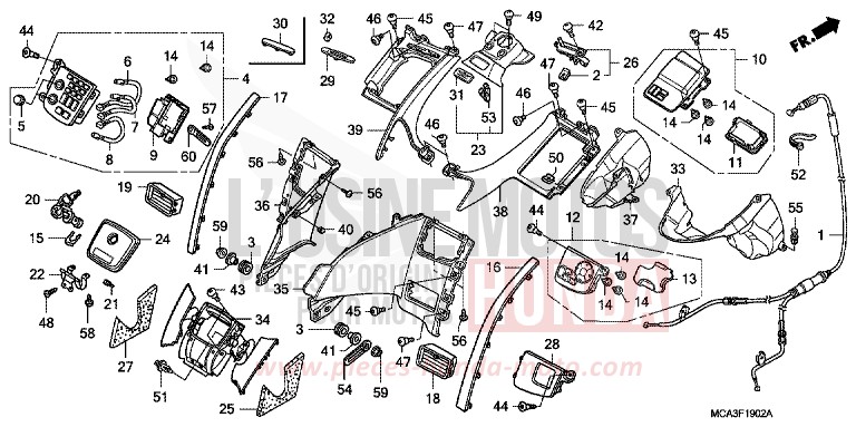 SHELTER (GL18007/8) (AIRBAG) for Goldwing BILLET SILVER METALLIC (NHA27B) from 2007