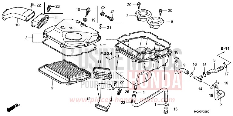 LUFTFILTER for Goldwing BILLET SILVER METALLIC (NHA27B) from 2007
