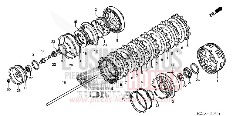 CLUTCH (GL1800A4/A5) (GL18006/7/8) for Goldwing BLACK-Z (NH1ZB) from 2007