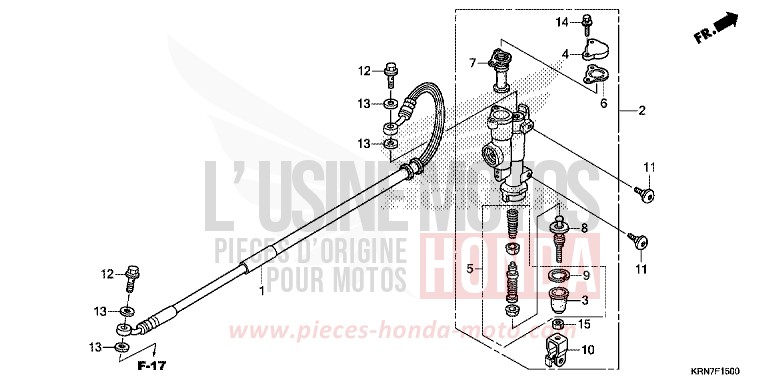 RR. BRAKE MASTER CYLINDER for CRF250R EXTREME RED (R292) from 2015