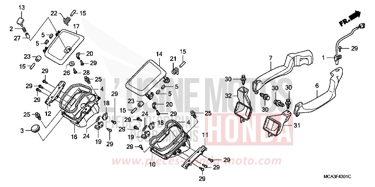 AIR DUCT (GL18006/7/8) for Goldwing BILLET SILVER METALLIC (NHA27) from 2008