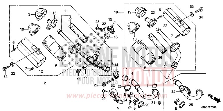 EXHAUST MUFFLER for CRF250R EXTREME RED (R292) from 2015
