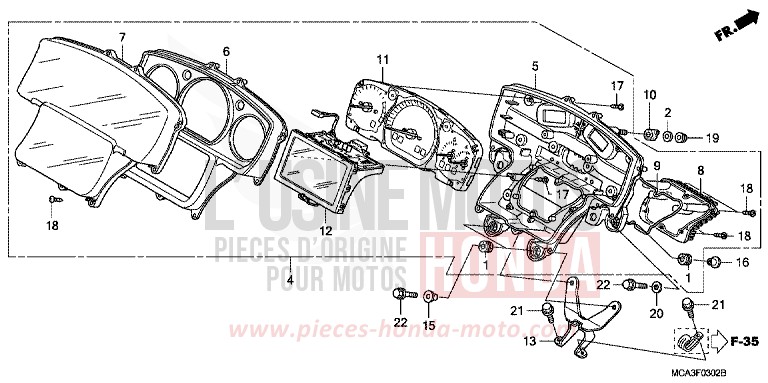 METER (GL18007/8) (NAVIGATION) for Goldwing CALIENTE RED METALLIC (R325) from 2008