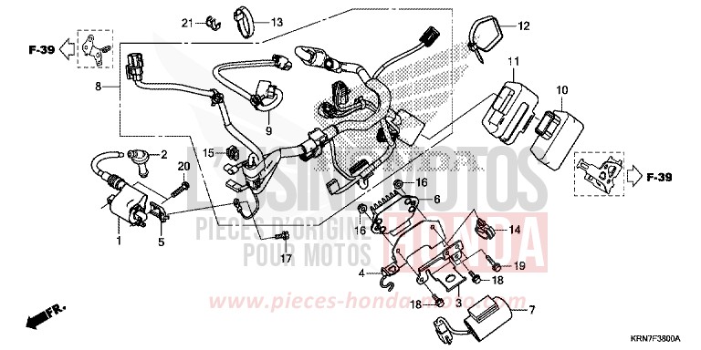 WIRE HARNESS for CRF250R EXTREME RED (R292) from 2015