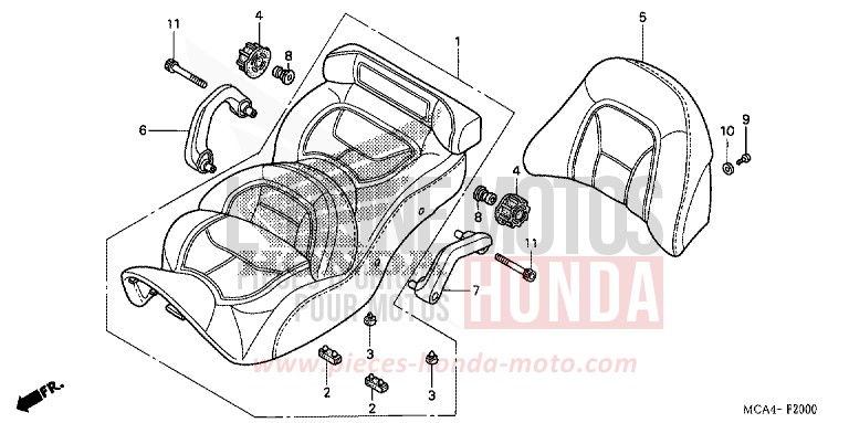 SEAT for Goldwing CALIENTE RED METALLIC (R325) from 2008
