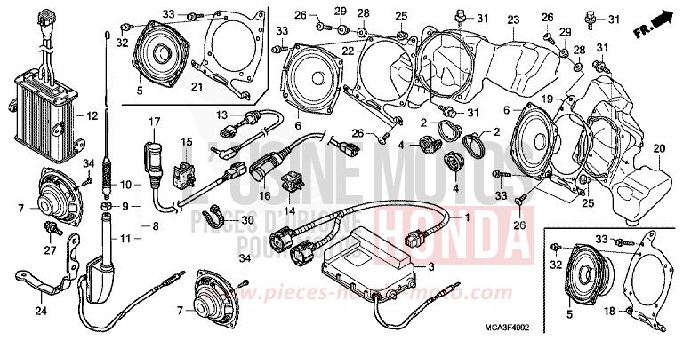 RADIO (3) (AIRBAG) for Goldwing CALIENTE RED METALLIC (R325) from 2008
