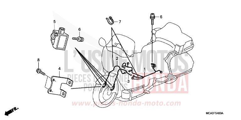 AIRBAG HARNESS for Goldwing CALIENTE RED METALLIC (R325) from 2008