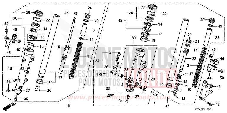 FRONT FORK for Goldwing BLACK-Z (NH1Z) from 2008