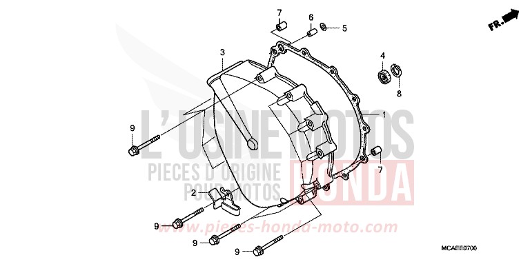 CLUTCH COVER for Goldwing BLOODSTONE RED METALLIC (R287) from 2009