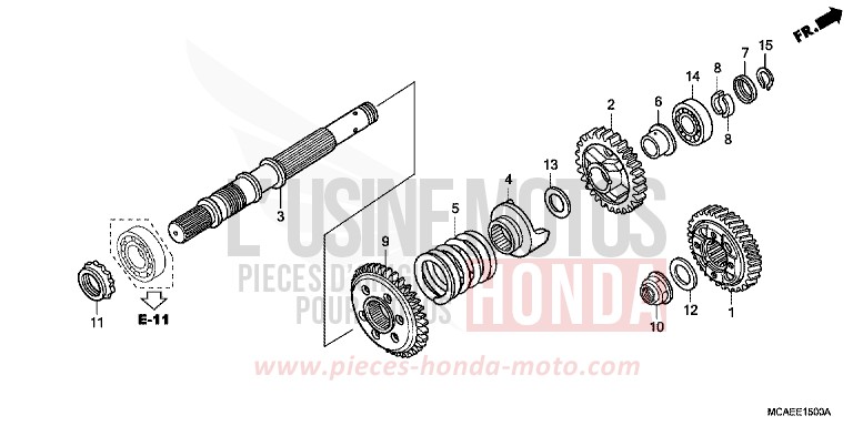 OUTPUT SHAFT for Goldwing BLOODSTONE RED METALLIC (R287) from 2009