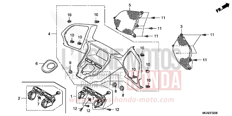 METER PANEL for Goldwing BLOODSTONE RED METALLIC (R287) from 2009
