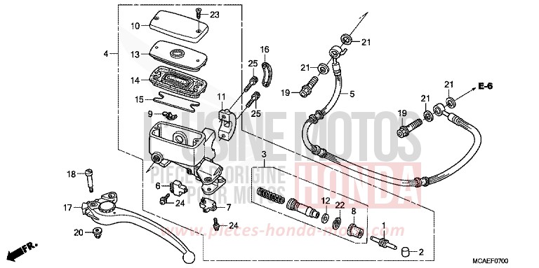 CLUTCH MASTER CYLINDER for Goldwing BLOODSTONE RED METALLIC (R287) from 2009