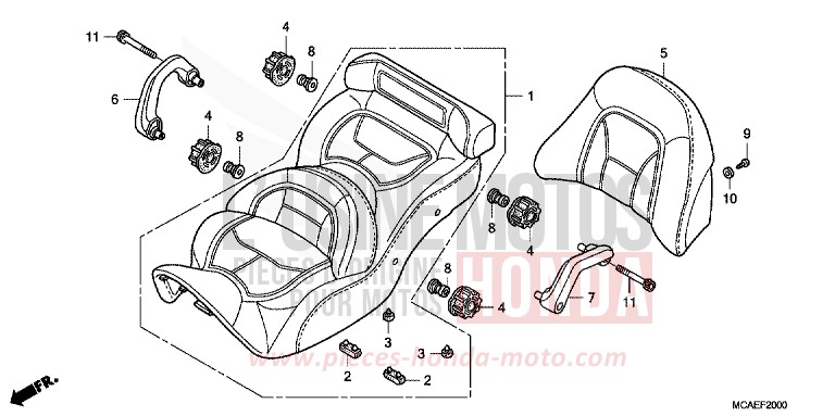 SEAT for Goldwing BLOODSTONE RED METALLIC (R287) from 2009