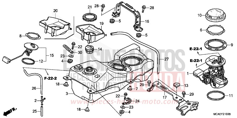 FUEL TANK for Goldwing BLOODSTONE RED METALLIC (R287) from 2009