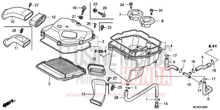 LUFTFILTER for Goldwing BLOODSTONE RED METALLIC (R287) from 2009