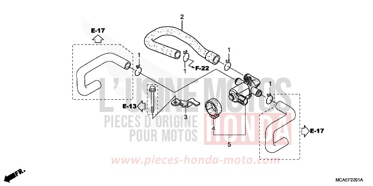AIR INJECTION VALVE for Goldwing BLOODSTONE RED METALLIC (R287) from 2009