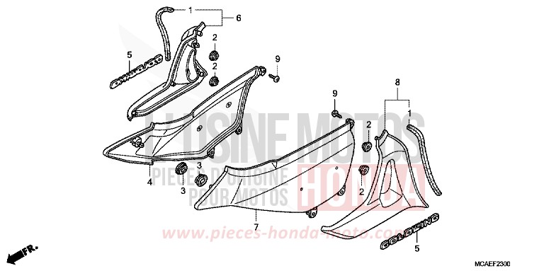 SIDE COVER (GL18009/A) for Goldwing BLOODSTONE RED METALLIC (R287) from 2009