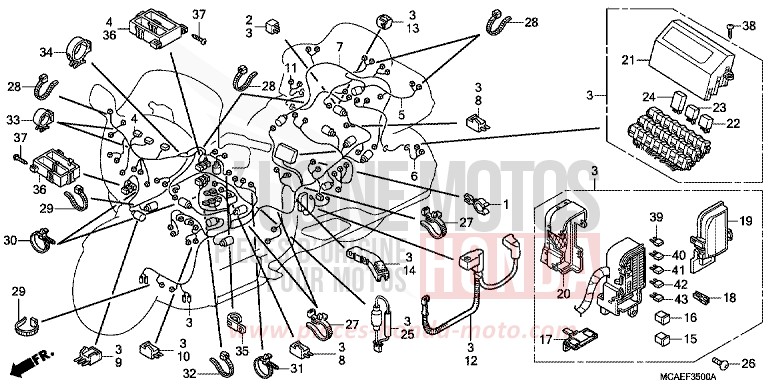 WIRE HARNESS (GL18009/A) for Goldwing BLOODSTONE RED METALLIC (R287) from 2009