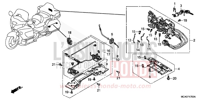 OPENER UNIT for Goldwing BLOODSTONE RED METALLIC (R287) from 2009