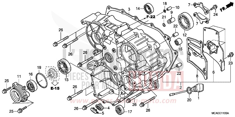 REAR CASE for Goldwing MONTEREY BLUE METALLIC (B205) from 2009