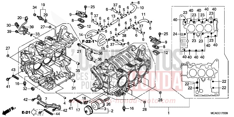 CYLINDER BLOCK for Goldwing MONTEREY BLUE METALLIC (B205) from 2009