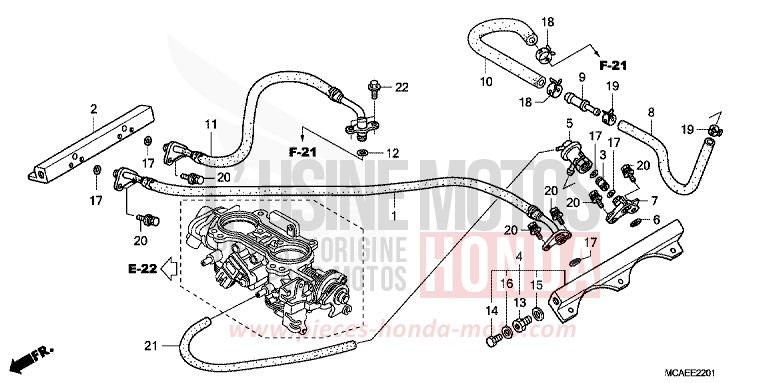 THROTTLE BODY (TUBING) for Goldwing MONTEREY BLUE METALLIC (B205) from 2009
