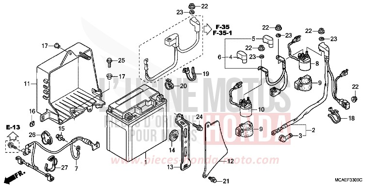 BATTERIE for Goldwing MONTEREY BLUE METALLIC (B205) from 2009