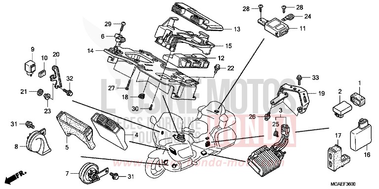 CONTROL UNIT (GL18009/A) for Goldwing MONTEREY BLUE METALLIC (B205) from 2009