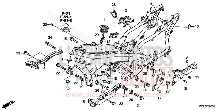 FRAME BODY for Goldwing MONTEREY BLUE METALLIC (B205) from 2009