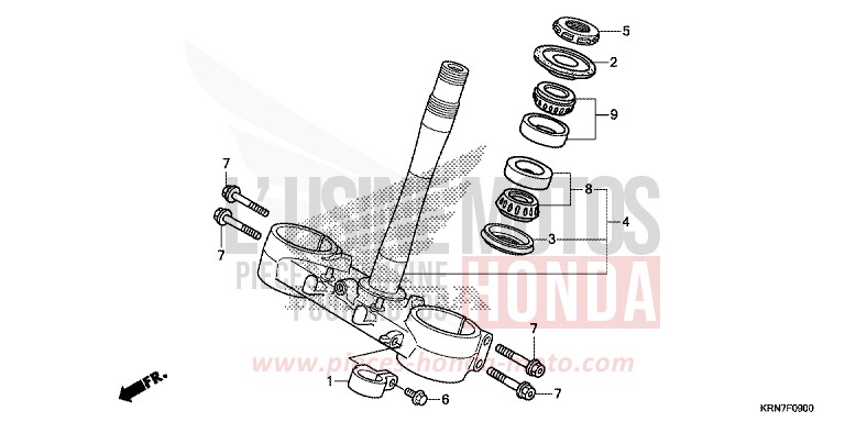 PIANTONE STERZO per CRF250R EXTREME RED (R292) del 2016
