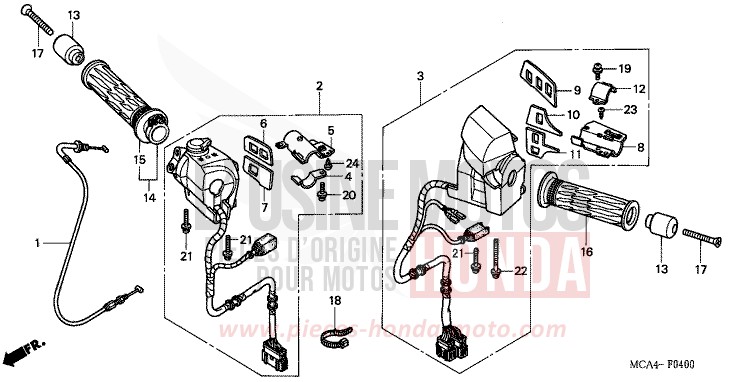HANDLE SWITCH (GL1800A1/A2/A3) for Goldwing PEARL APOLLO BLUE (PB304) from 2002