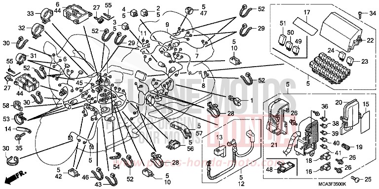 WIRE HARNESS for Goldwing PEARL APOLLO BLUE (PB304) from 2002