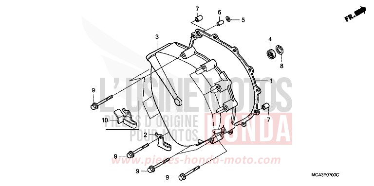 CLUTCH COVER for Goldwing PEARL CANYON RED (R259) from 2002