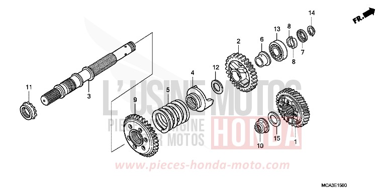 OUTPUT SHAFT for Goldwing PEARL CANYON RED (R259) from 2002