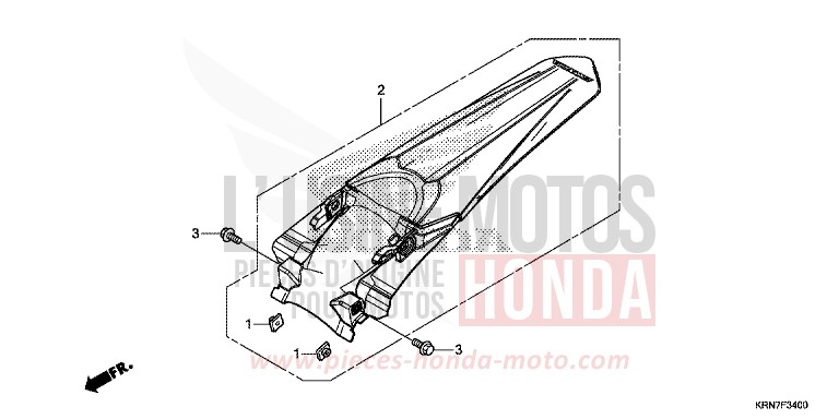 REAR FENDER for CRF250R EXTREME RED (R292) from 2016