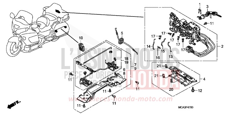 OPENER UNIT for Goldwing STREAM SILVER METALLIC (NH469) from 2002